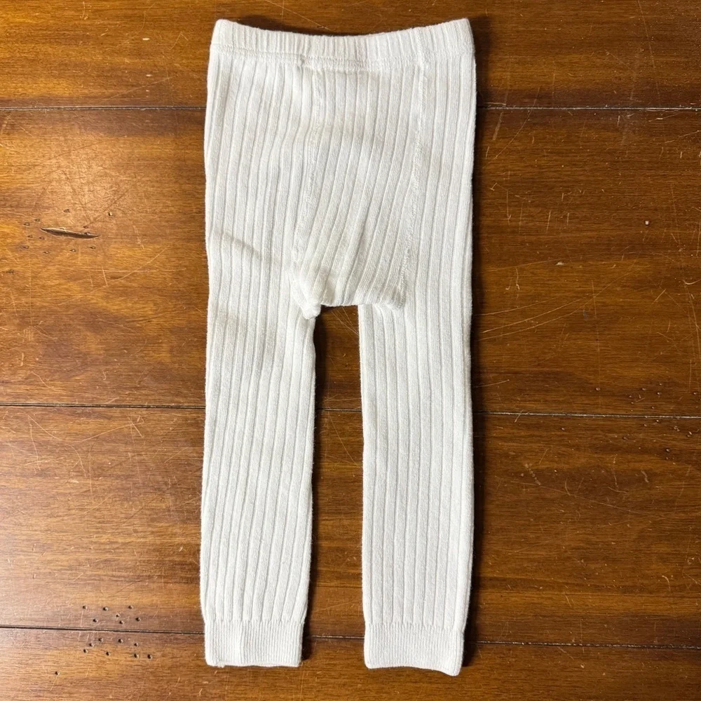 White Ribbed Tights